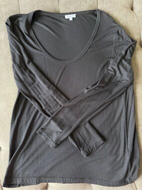 Splendid Black Scoop Neck Long Sleeve Top